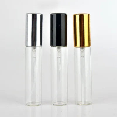 

20pcs/lot 5ml 10ml 15ML Portable Glass Refillable Perfume Bottle With Aluminum Atomizer Empty Parfum Case For Traveler