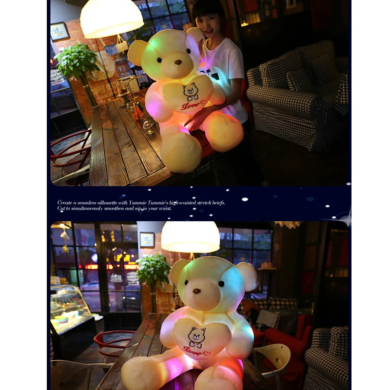 60 см Красочный Светодиодный светильник с мишкой Тедди красочные светодиодные