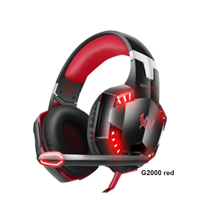 G2000 red KOTION EACH G2000 G9000 игровые гарнитуры Игровые наушники гарнитура стерео наушники с микрофоном для ПК геймера в розничной упаковке - Цвет: G2000 red