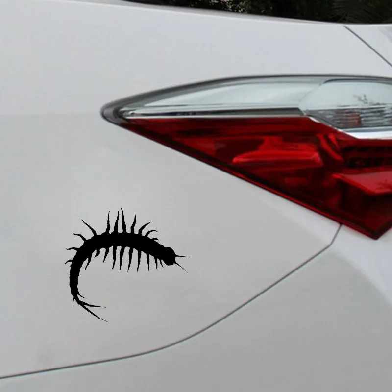 

YJZT 15.5CM*13.5CM Centipede Fuuny Insect Vinyl Decal Car Sticker Black/Silver C19-0475