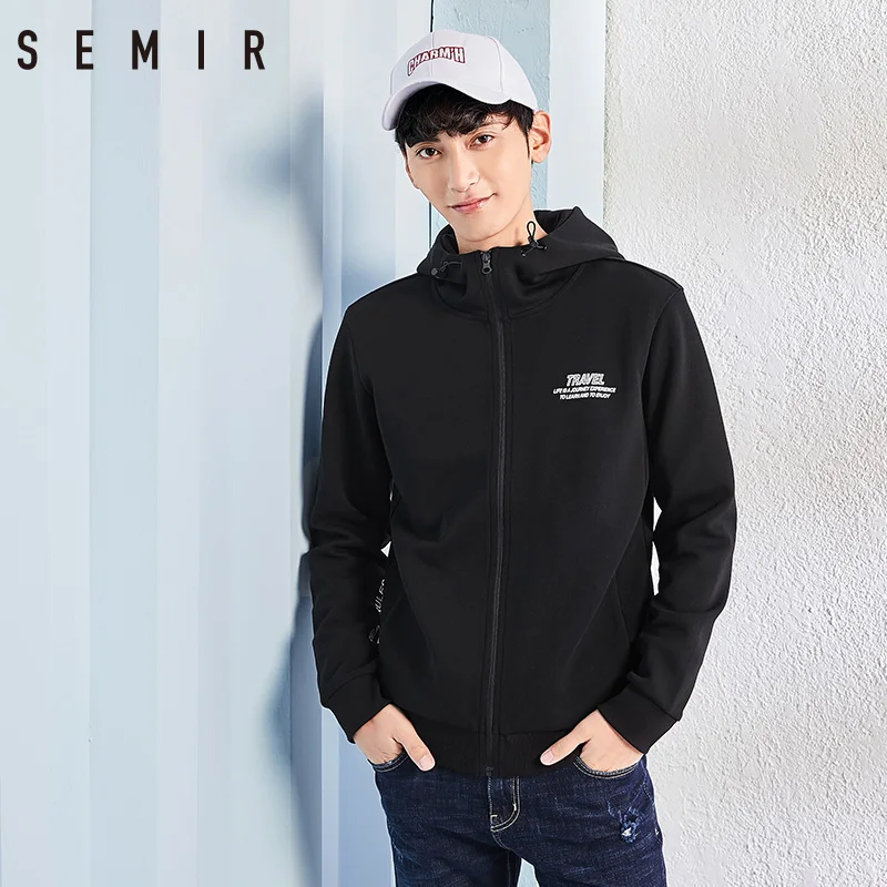 Мужские куртки SEMIR с капюшоном Мужская черная одежда длинным рукавом модное