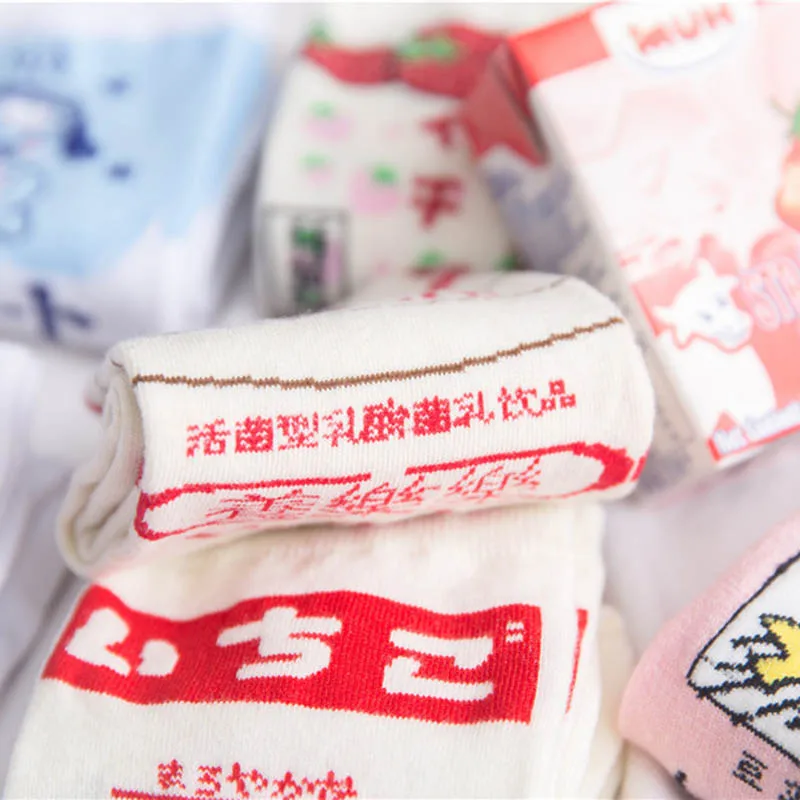 Творческой Harajuku фруктовое мороженое Хлопковые женские носки клубника банан из