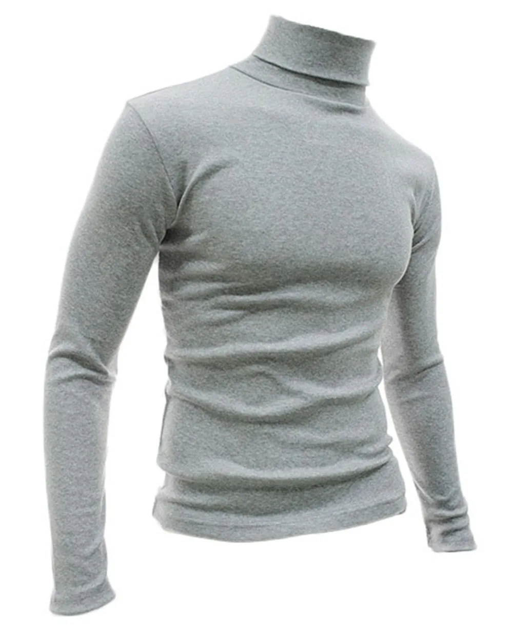 CnWay 2016 Пуловеры Мужчины Свитера Новый Slim Fit Зима Водолазка Повседневная Трикотаж