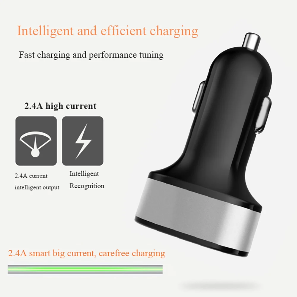DCAE Dual USB Автомобильное зарядное устройство для iPhone XS Max XR X 8 samsung S9 зарядное устройство для мобильного телефона 5 в 2,4 А быстрое зарядное устройство ing автомобильное зарядное устройство адаптер