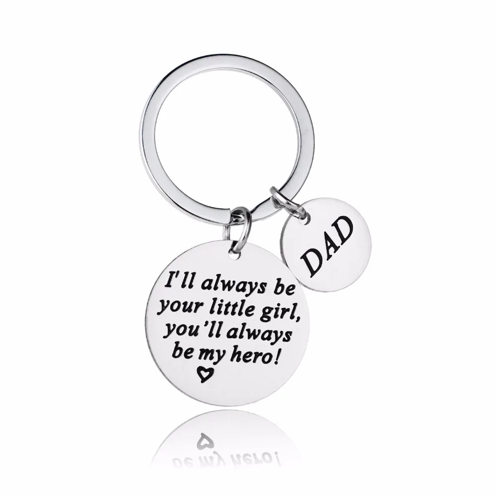 

Hot sale in key Chain "I'll always be your little girl" Father's Day gift dad keychain car key Ring K2200