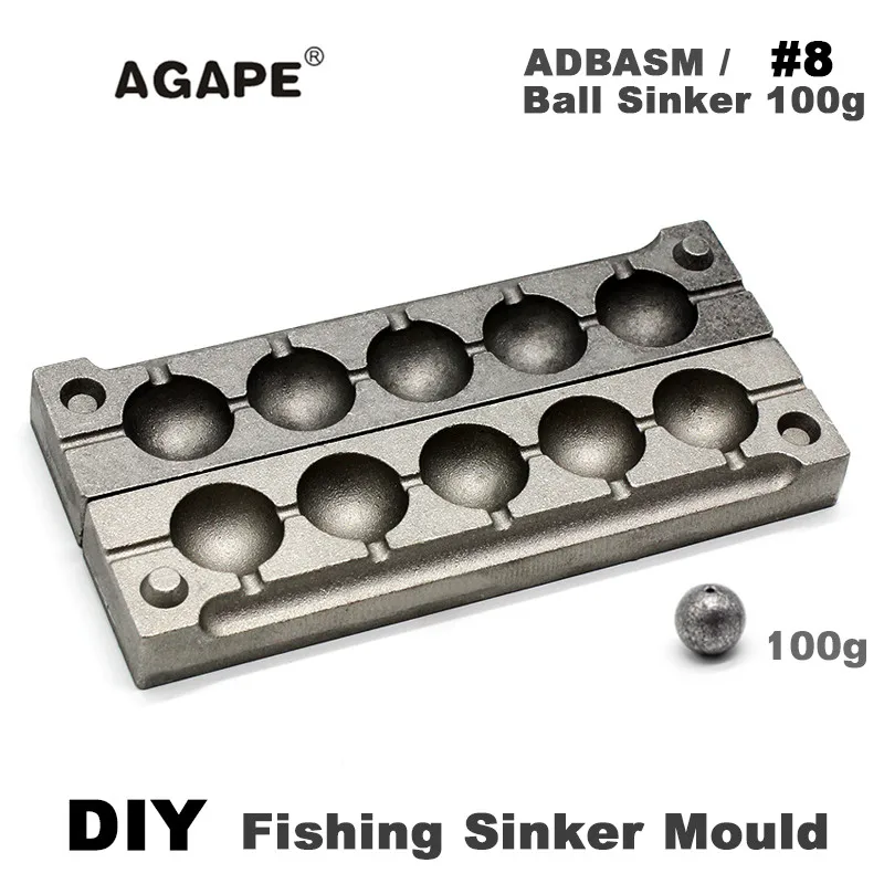 

Agape DIY Fishing Sinker Mould Ball ADBASM/#8 Ball Sinker 100g 5 Cavities