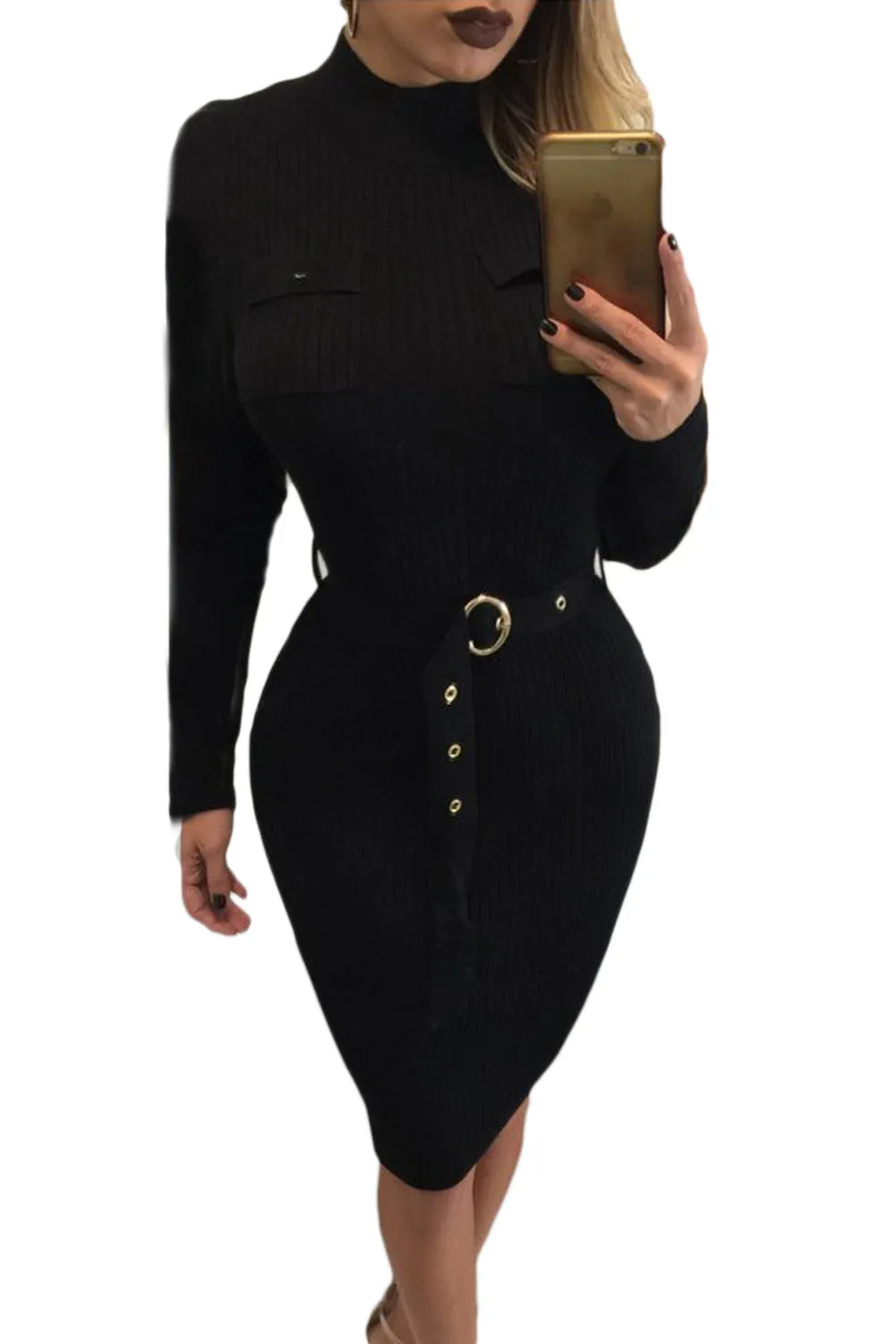 2018 Для женщин зима Bodycon платье спецодежды деловая модельная одежда карманов