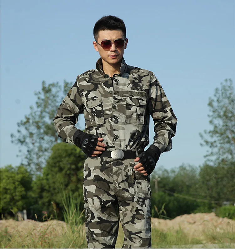 Мужской военный тактический Костюм, камуфляжная одежда для охоты, армейская боевая униформа, одежда для занятий спортом на открытом воздухе, походов, тренировочная одежда из хлопка