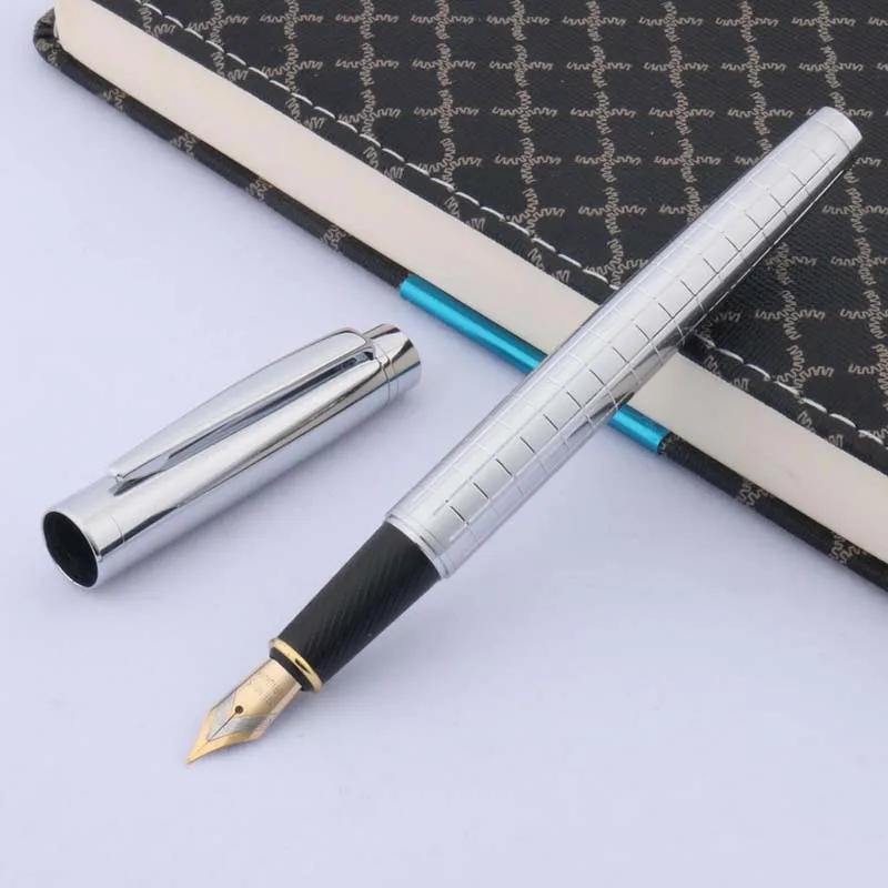 

metal Fountain Pen Filamentary wave silver Stationery Office school supplies Writing