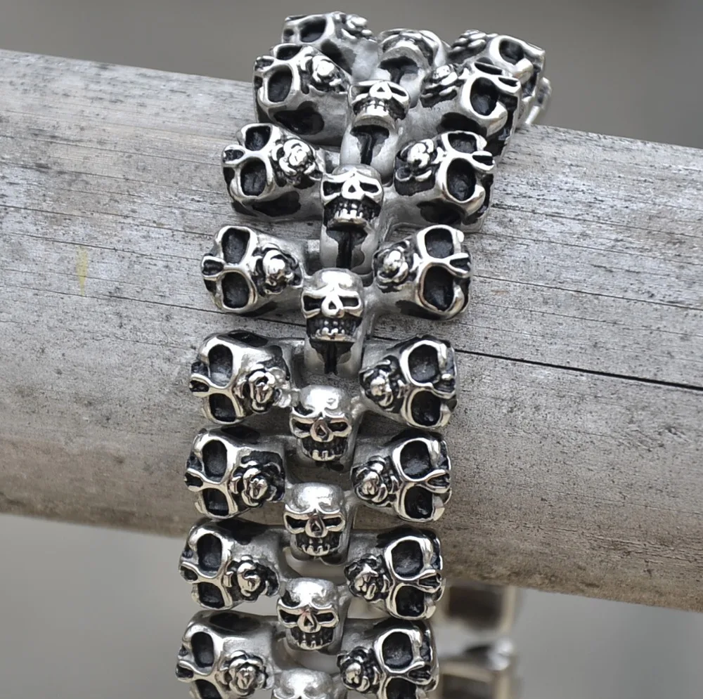 

Stainless steel personality skull bracelet men titanium steel skull jewelry GABOR NAGY jewelry lovers the best gift