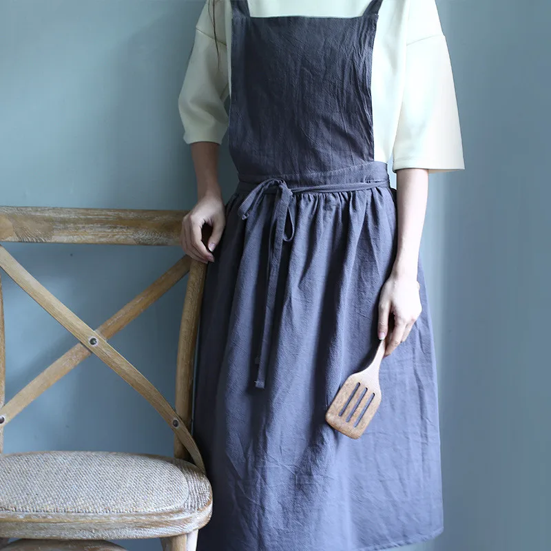 2018 европейские Простые высокие фартуки из хлопка унисекс для взрослых