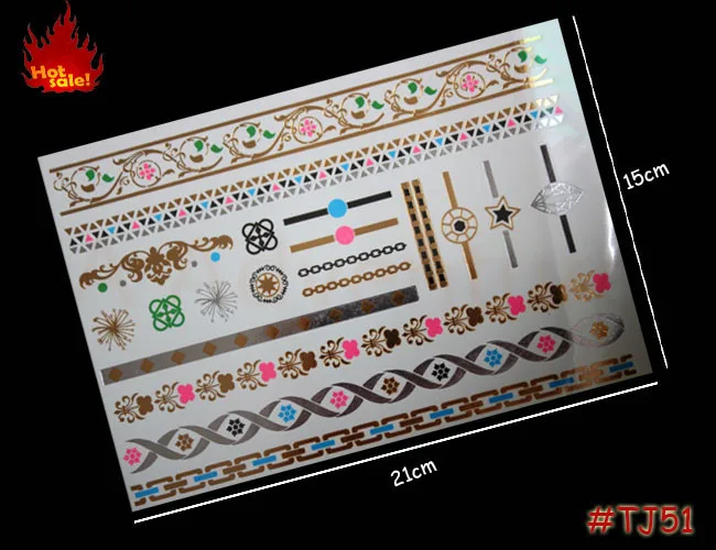 Золотые тату секс товары ожерелье браслеты металлическая временная татуировка