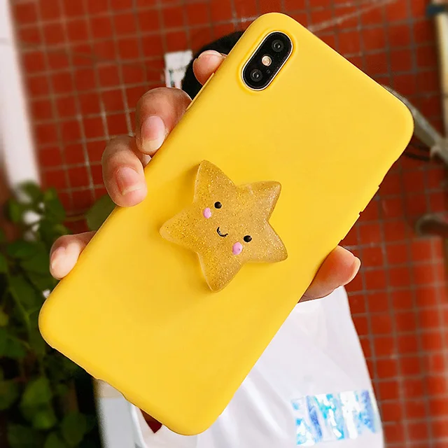 squishy Cat Yellow Мягкий чехол для телефона чехол для iPhone 5 5S SE X XR XS Max с мягкими котами, милый чехол для iPhone 7 8 6 6s plus, Аксессуары для 3D кукольного телефона, Новинка - Цвет: squishy Cat Yellow