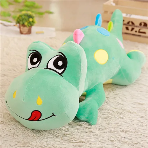 light green 60-110 см длинная шея динозавр плюшевые игрушки для детей мягкая подушка подкладка в виде животных мультфильм милые куклы для детей подарок на день рождения - Цвет: light green