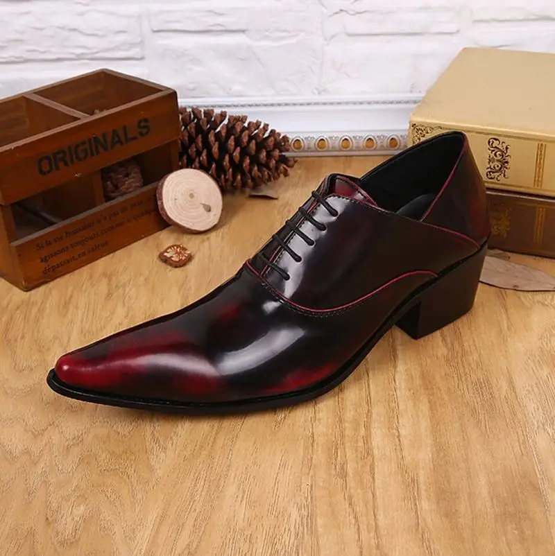 Мужские модельные туфли винно Красного цвета кожаные Sapato Masculino мужская деловая