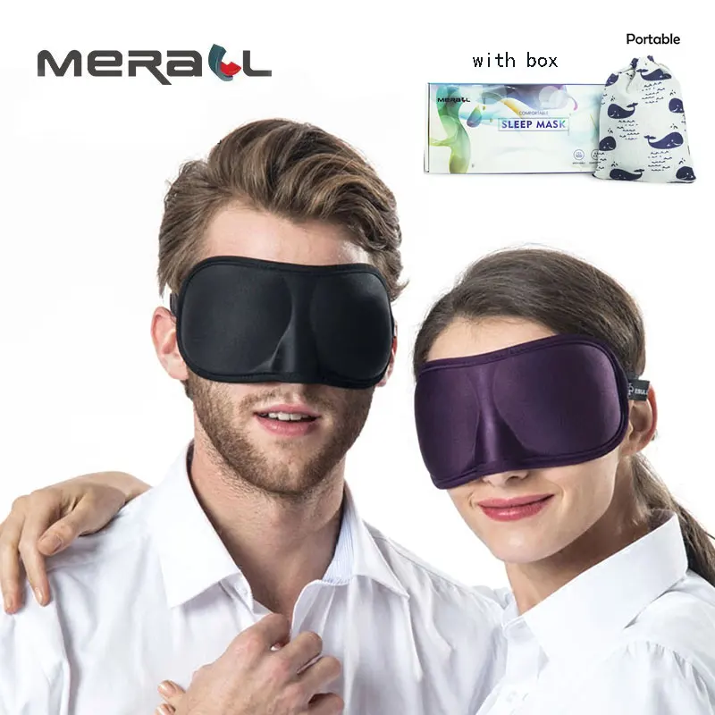 Mascarilla de tela transpirable 3D para dormir, máscara de ojos Ultra suave, portátil, de viaje, Ayuda de descanso para dormir, parche para los ojos