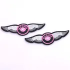 Сделай Сам, розовый ангел, искусственная кожа, ручная работа для шитья одежды, вышитая искусственная аппликация CP0938