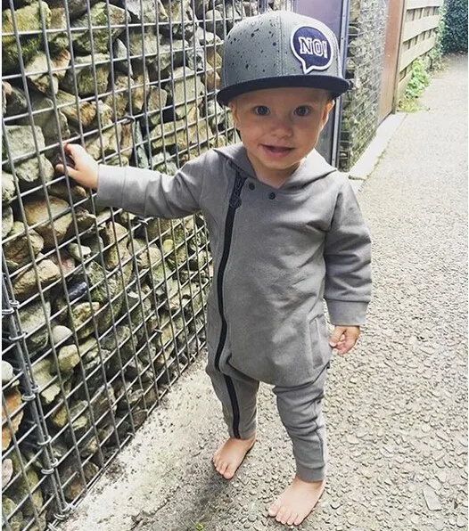 Детская одежда Осенний Модный комбинезон унисекс для маленьких мальчиков и