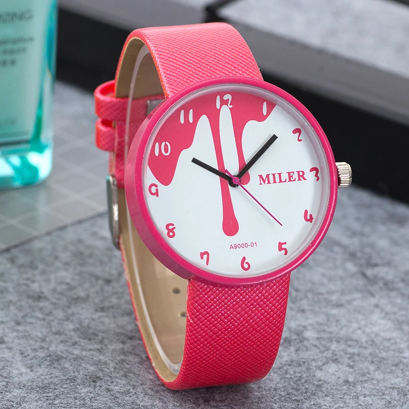 Часы наручные женские кварцевые с милым рисунком модные брендовые элегантные