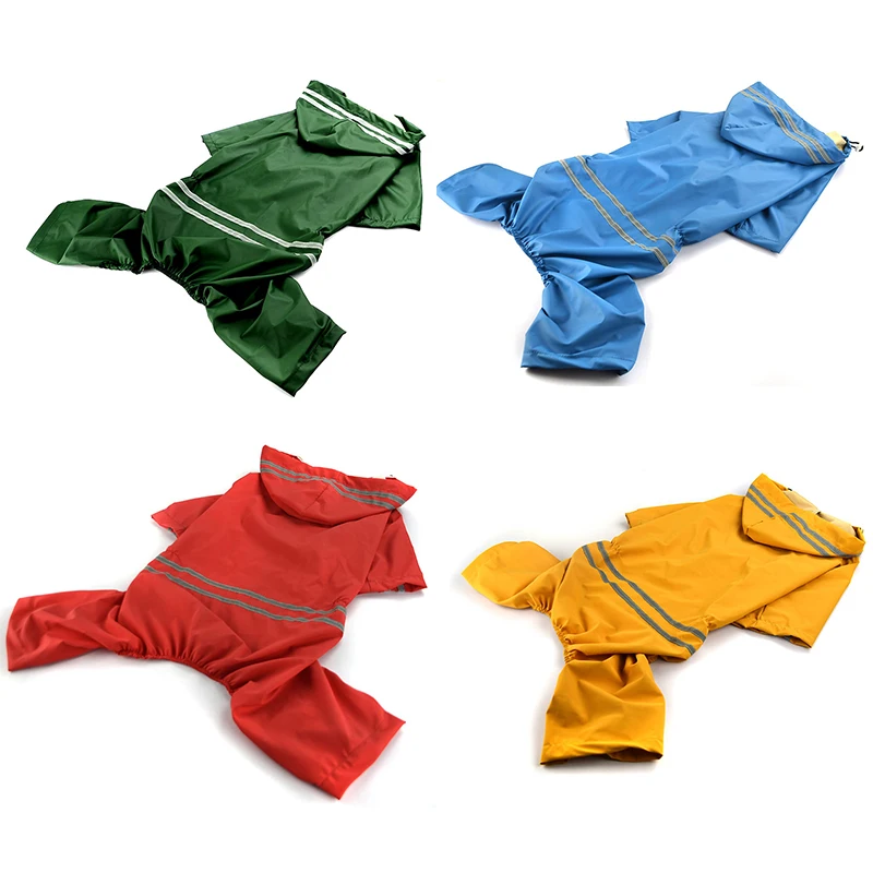 

High quality Large Dog Raincoat Clothes Pet Dog Glisten Bar Rain Coat Products Four Legs Big Dog Waterproof Poncho 3XL-7XL PD075