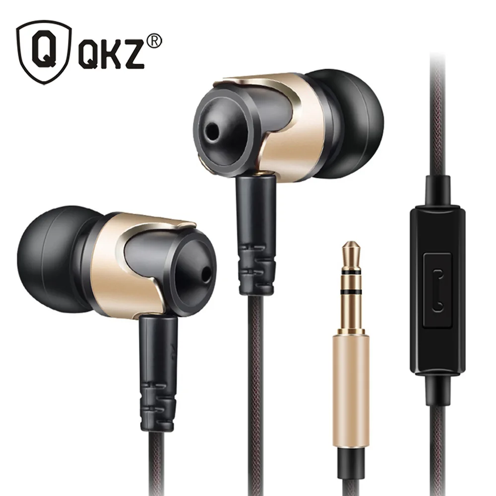 2019 новые наушники QKZ DM4 In Ear с динамическим драйвером и микрофоном, гибридный HIFI наушники с проводным подключением для Dj MP3.