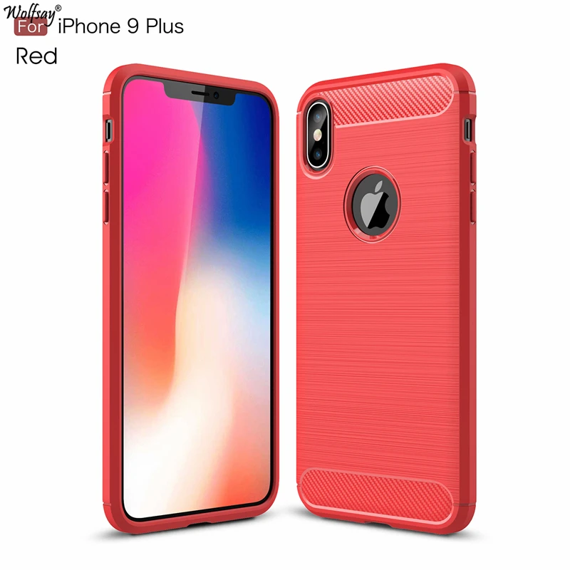 Wolfsay антидетонационных чехол для Apple iPhone 9 Plus Мягкие TPU матовый плюс бизнес Fundas Coque |