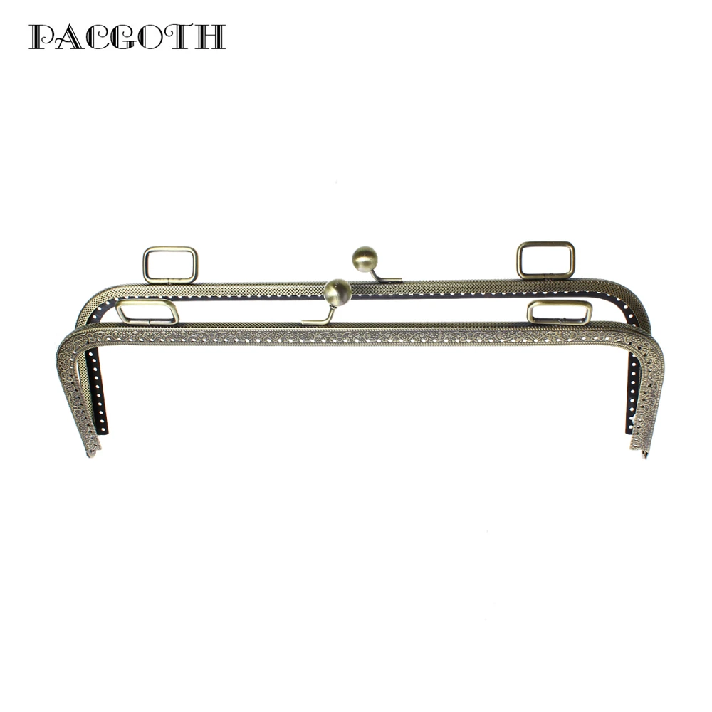 Кошелек с замком PACGOTH из металлического сплава прямоугольная античный бронзовый