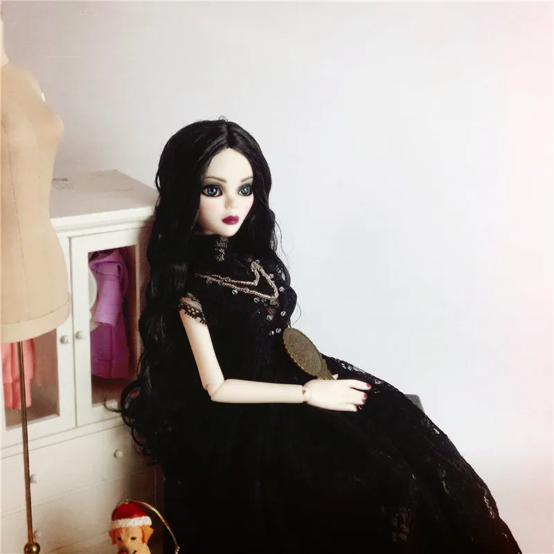 Женская Одежда для куклы st 1/3 1/4 bjd 1/6 аксессуары кукол черное винтажное кружевное