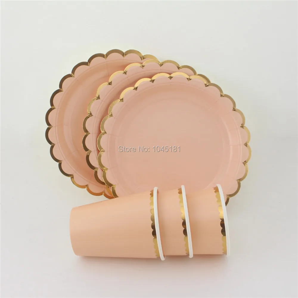 Одноразовая прочная бутиковая посуда набор 7 дюймов круглые бумажные тарелки и 9