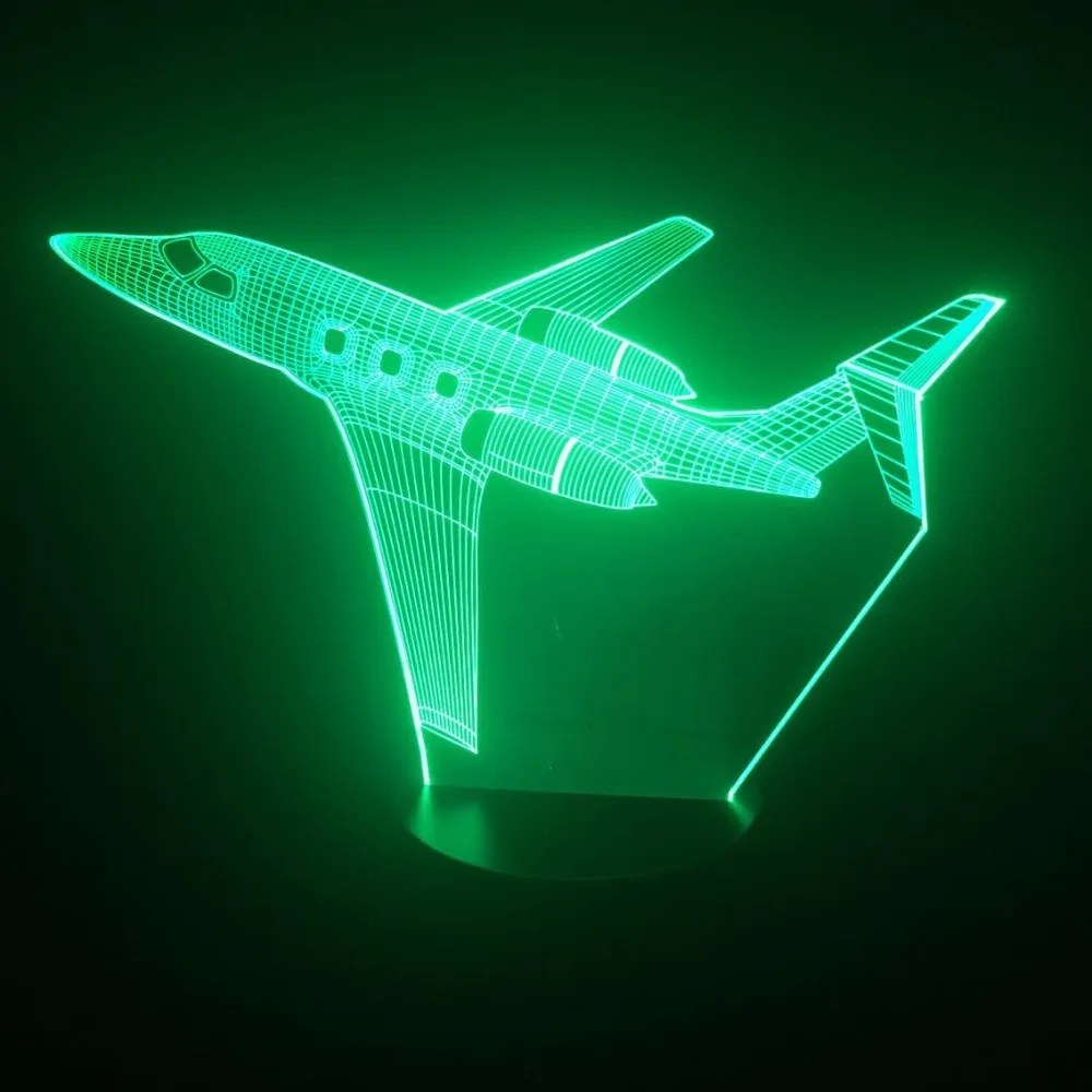 

Светодиодная настольная лампа 3D для летательного аппарата, ночник с питанием от USB для спальни, детской комнаты, украшение для сна, празднич...