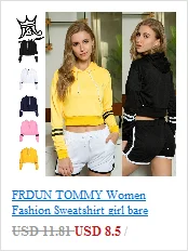 FRDUN Tommee Женская толстовка kpop для девочек, sudadera mujer, укороченные толстовки, женский укороченный пуловер, топ, сексуальный укороченный топ, moletom feminino