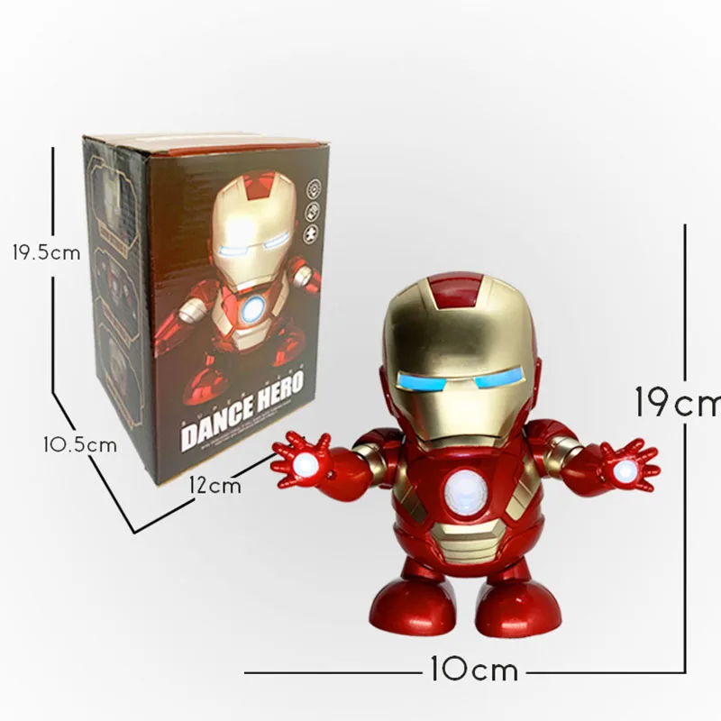 Marvel Новые горячие Мстители игрушки танцующий Железный человек робот с музыкальным фонариком Тони Старк электрическая фигурка игрушка для детей подарок