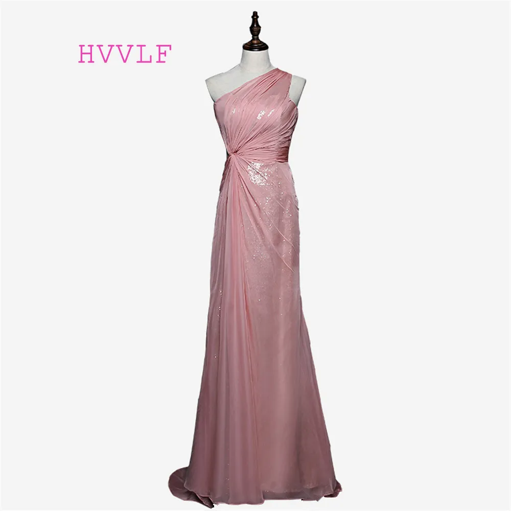 Бретель через одно плечо вечерние платья знаменитостей Русалка из шифона со