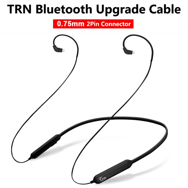 TRN 0.75mm 2Pin TRN/NICEHCK HB1 беспроводной Bluetooth кабель HIFI наушники MMCX/2Pin/IE80 разъем Поддержка APTX для TRN V80/IM1 AS10 NICEHCK EBX M6 - Цвет: TRN 0.75mm 2Pin