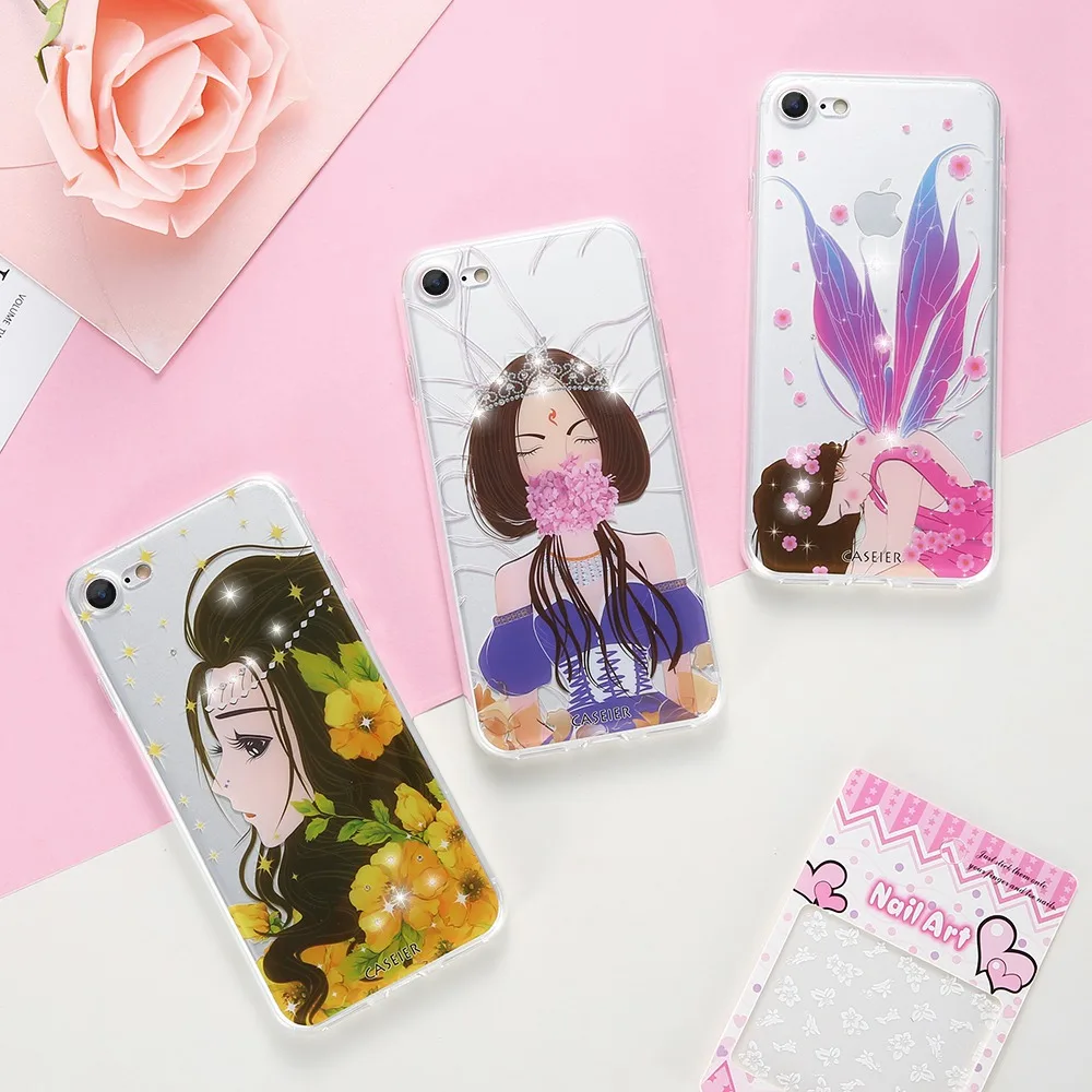 Роскошный чехол caseier для телефона iPhone 6 6s Plus силиконовый с рисунком 5 5S se блестящий