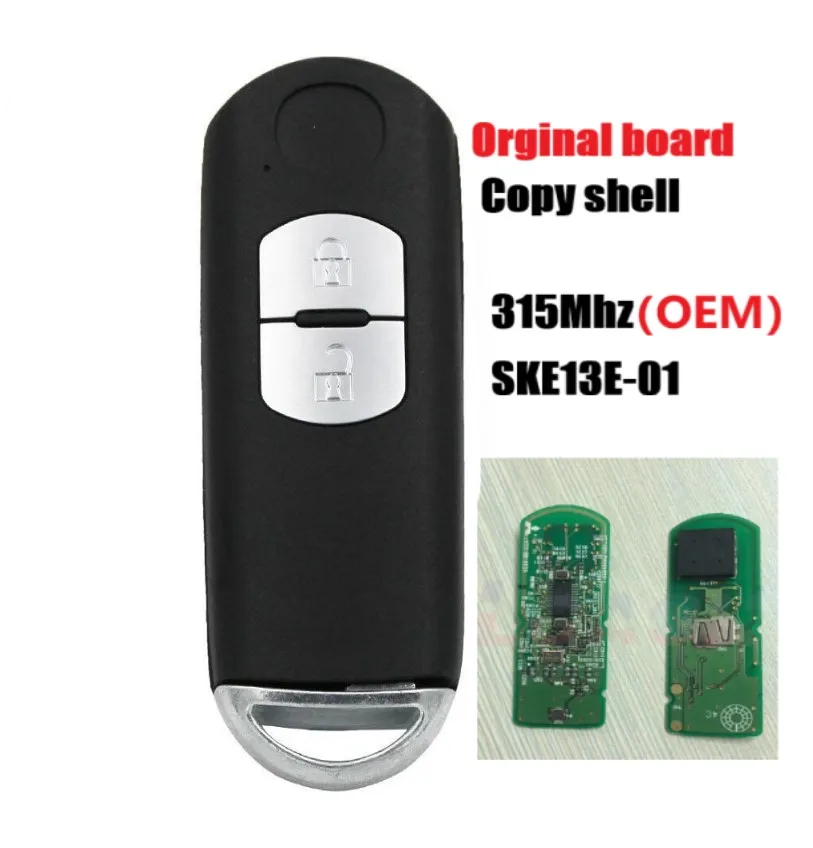 2 кнопки дистанционного ключа Fob FSK 315 МГц ID49 чип для 2014 2016 Mazda 3 6 Miata (SKE13D01) с