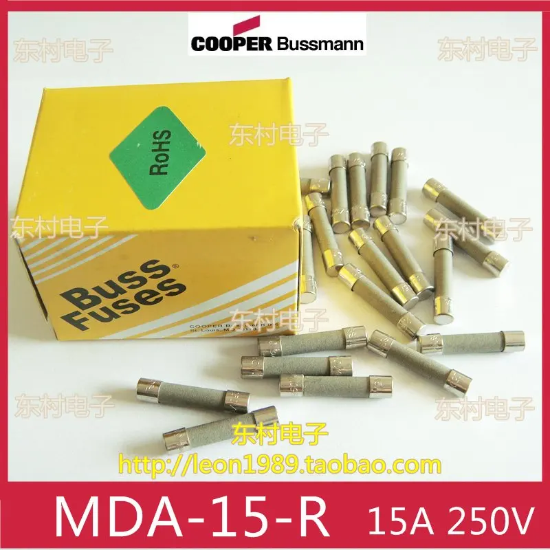 

American Ceramic Fuse BUSSMANN MDA-15 BK / MDA-15-R 15A 250V 6.3 \u0026 times; 32mm