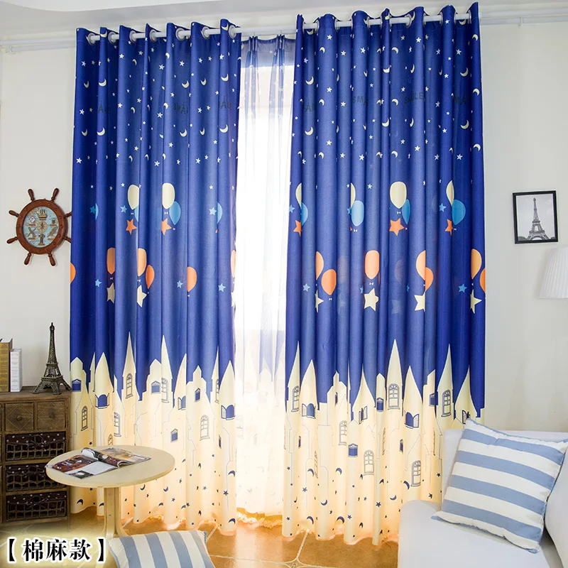 Готовые занавески s Бесплатная доставка! Темно Синий Средиземноморский стиль