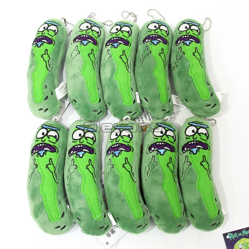 B Rick And Morty Pickle Rick забавные плюшевые игрушки мягкие куклы мини-подвески 10 шт./партия 4 стиля 14 см - Цвет: B