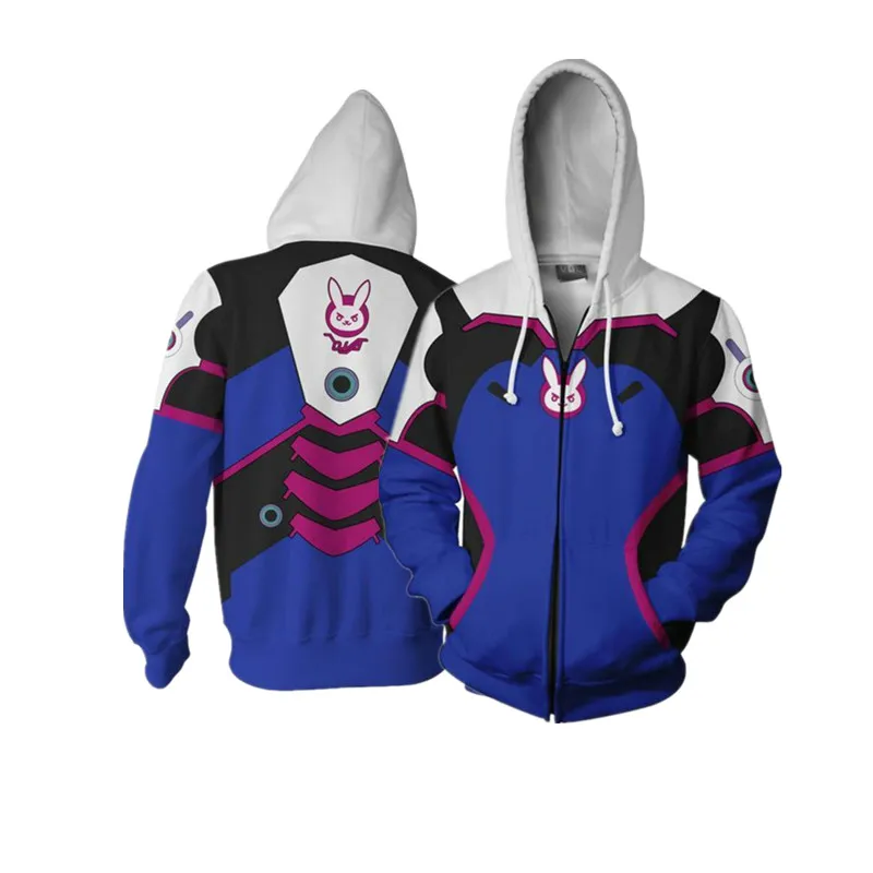 D. va толстовки игра Overwatch Косплей Костюм Мерси солидер 76 толстовка унисекс куртка - Цвет: D.va