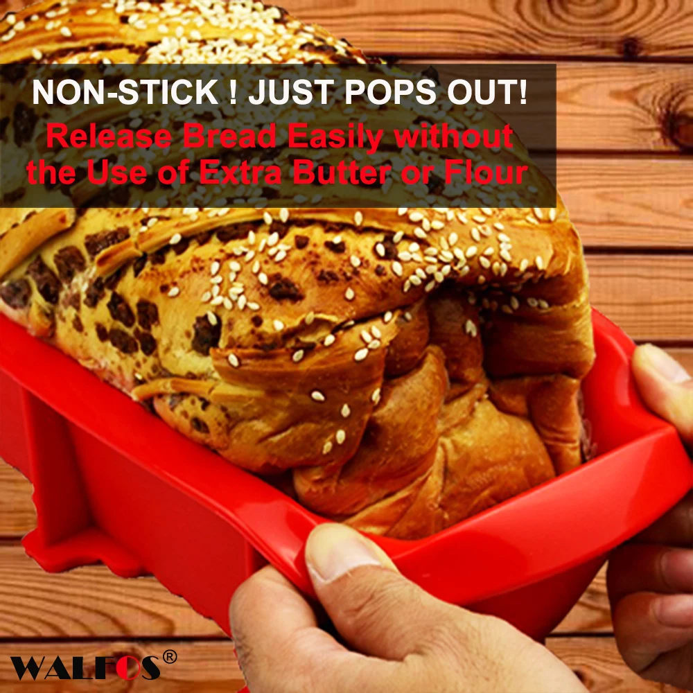 WALFOS Силиконовая прямоугольная форма для выпекания хлеба и кекса|loaf pan|french breadsilicone