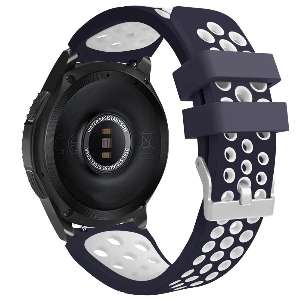 Double Color Sports Silicone Bracelet Strap Band For Samsung Galaxy Watch 46mm | Наручные часы