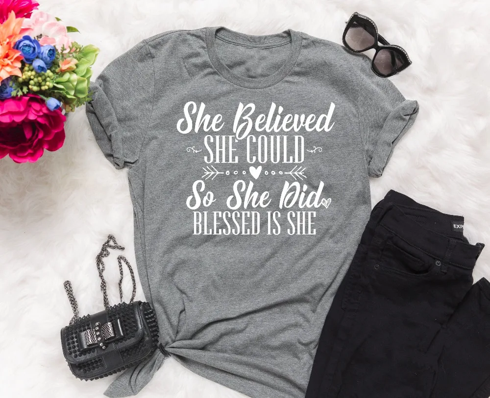 

SHE BELIEVED SHE COULD BUT WAS REALLY TIRED SO SHE DIDN'T T-shirt feministe women tshirt slogan feminist tees grunge goth tops