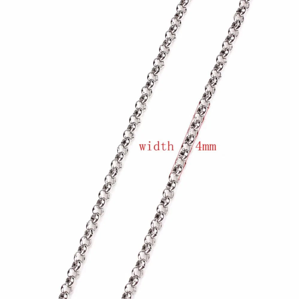 5 ярдов/упаковка нержавеющая сталь серебряный тон открытые цепи 2/4 мм цепочка для