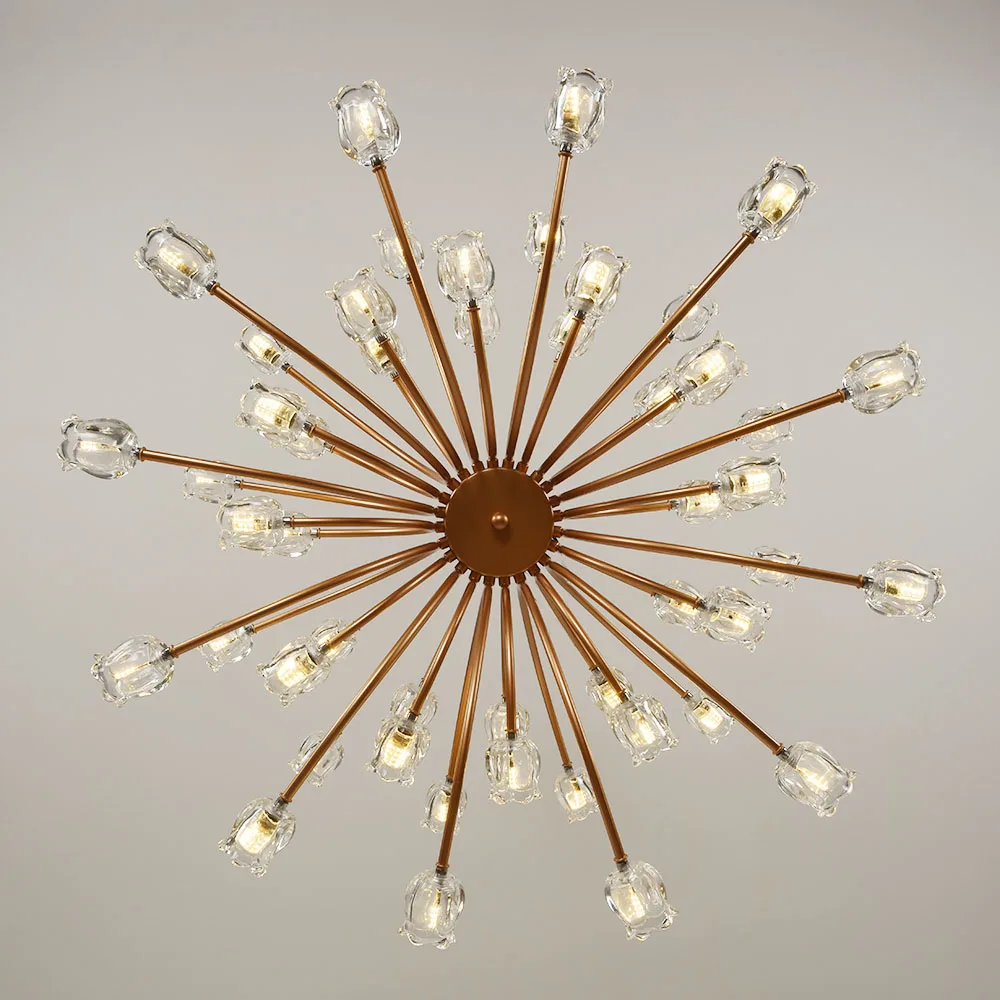 Европейский Винтажный подвесной светильник в виде цветка LED G4 Лофт традиционный