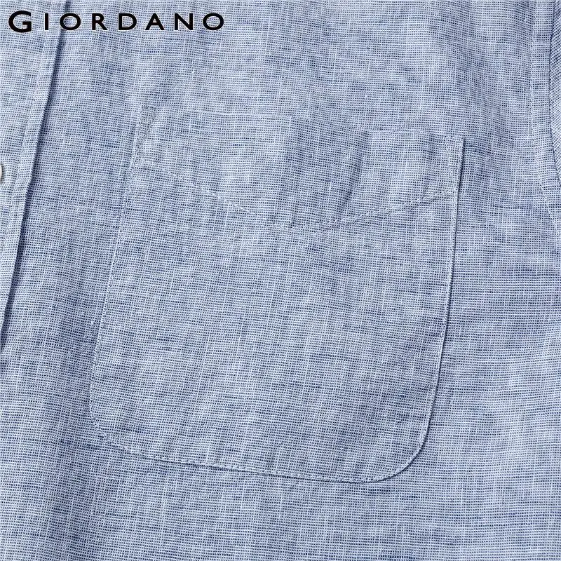 Giordano мужская натуральная хлопчатобумажная рубашка с длинными рукавами данная
