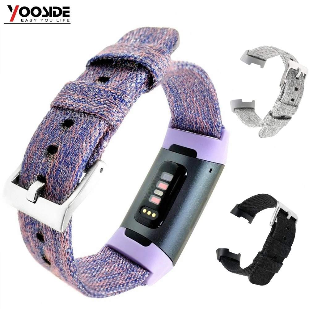 Тканый холщовый спортивный ремешок YOOSIDE браслет для Fitbit Charge 3 /Charge SE сменные