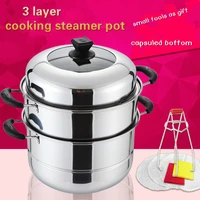 double boilers 3 layer stainless steel steamer pot thick multilayer household cooker cookware utensil casserole stew pot kitchen