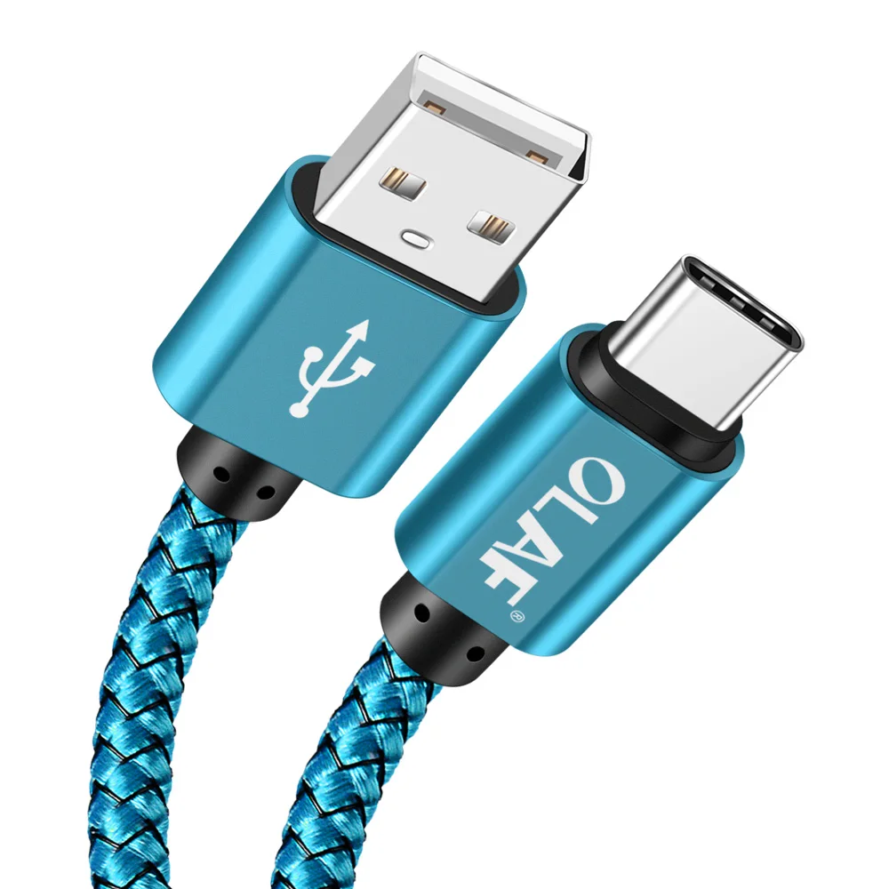 Blue Олаф usb type C кабель для huawei mate 20 Pro FastCharge USB C Быстрая зарядка USB зарядное устройство кабель для samsung Galaxy S9 S8 Plus - Цвет: Blue