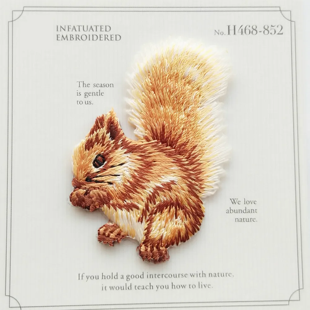 1 шт. аппликация в виде белки вышитая утюгом Симпатичные нашивки животных для